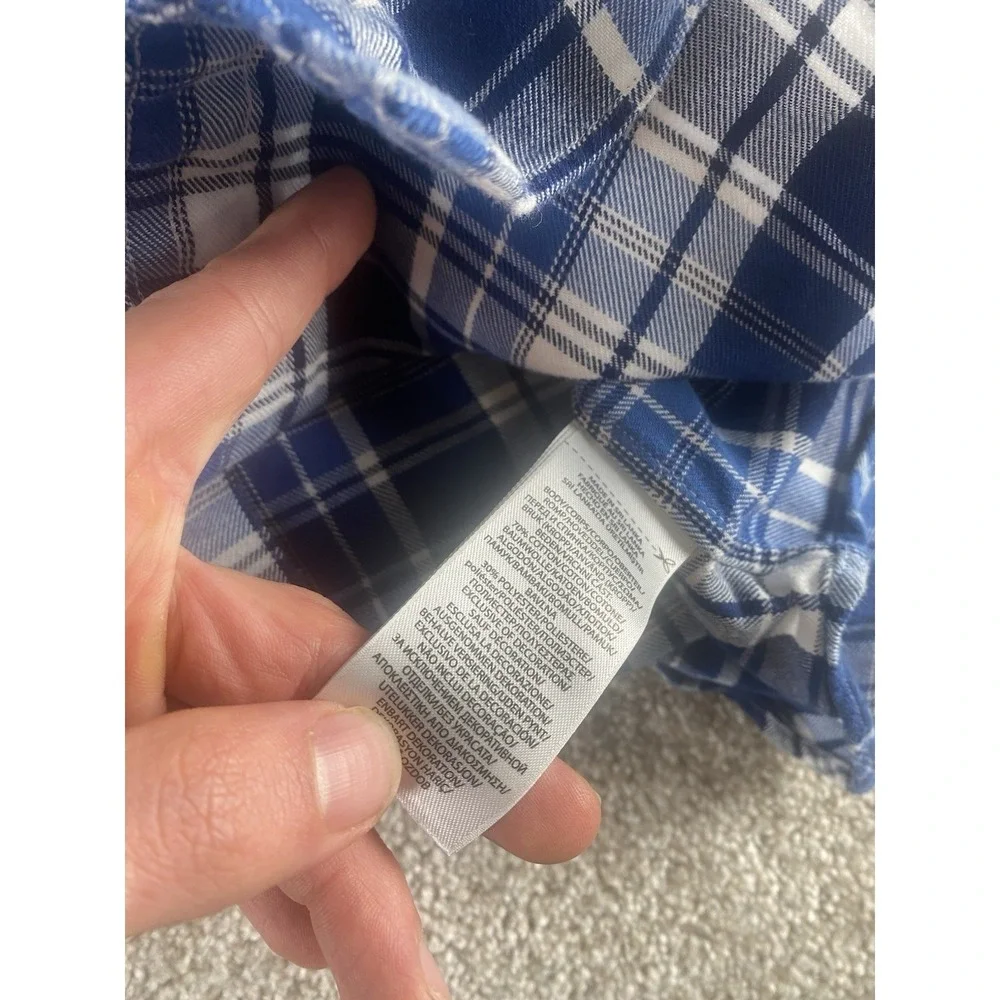 Polo Ralph Lauren Classic Fit Performance Blue Buffalo Plaid‎ Flannel Mens XXL